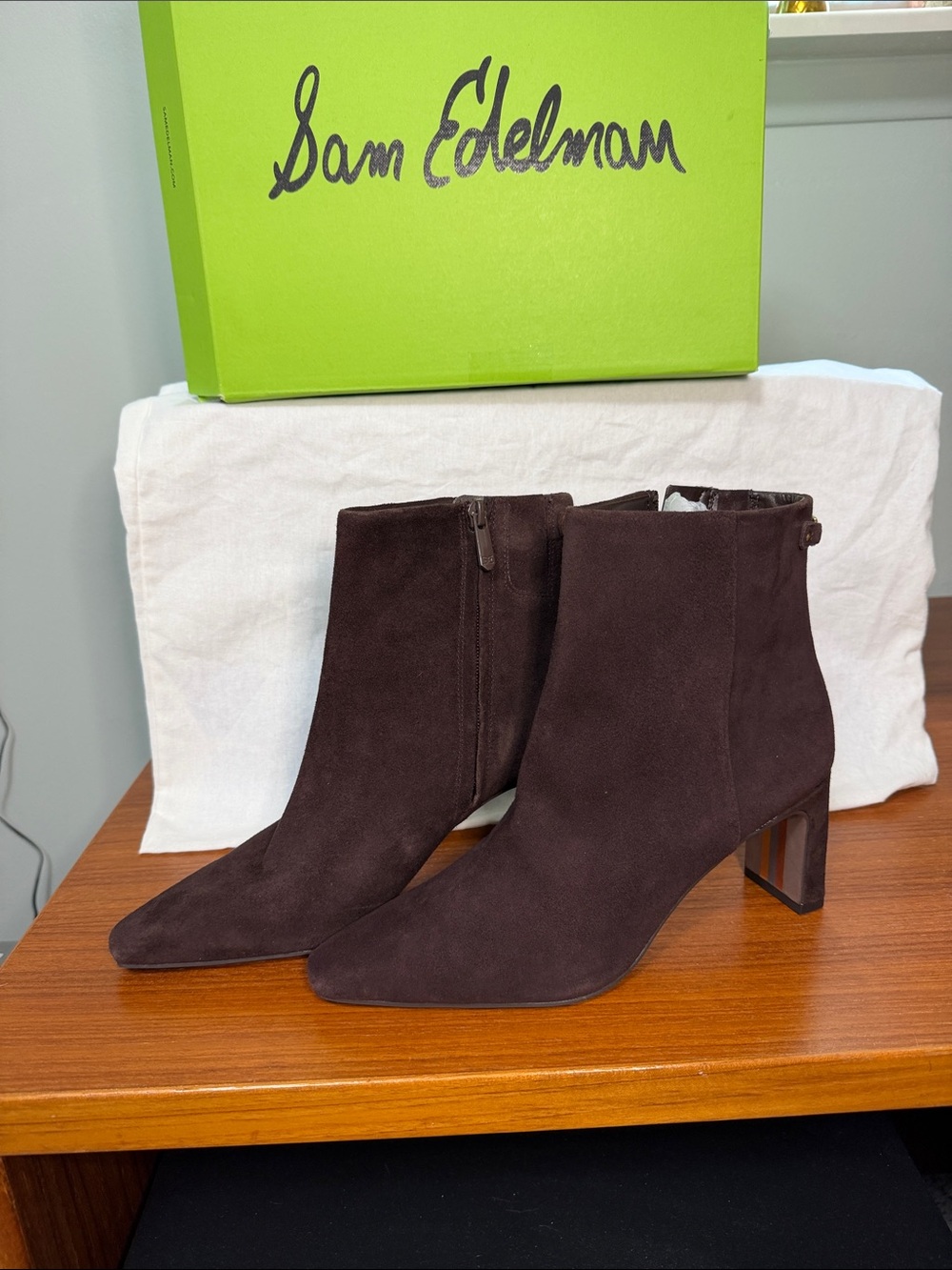 Sam Edelman Dark Brown Suede Ankle Boots